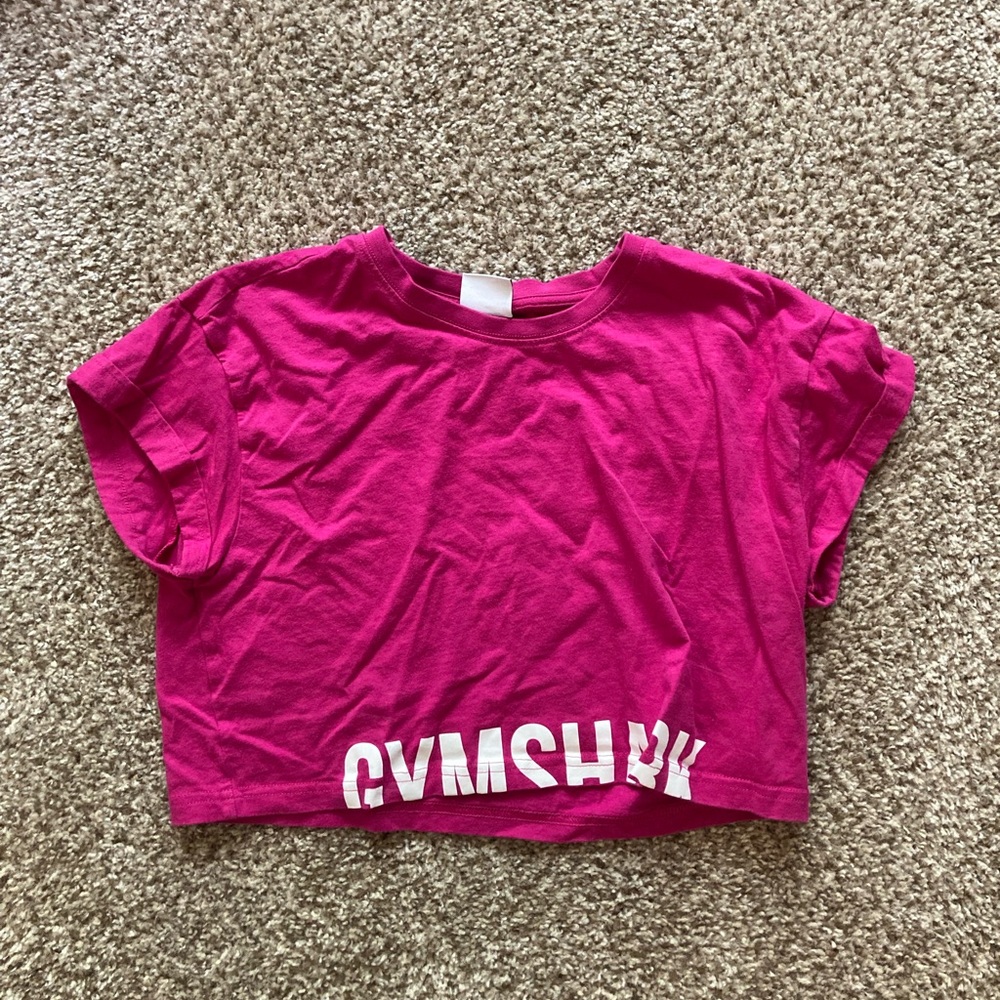 Gymshark cropped tee, pink size M